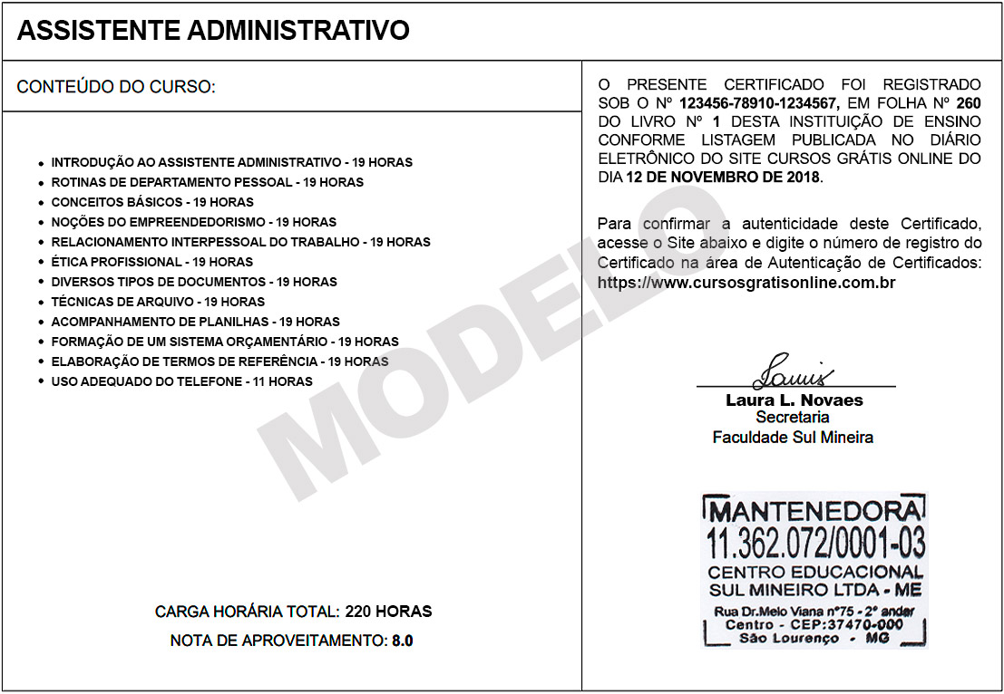 Cursos Grátis Online - Certificado FasulMG